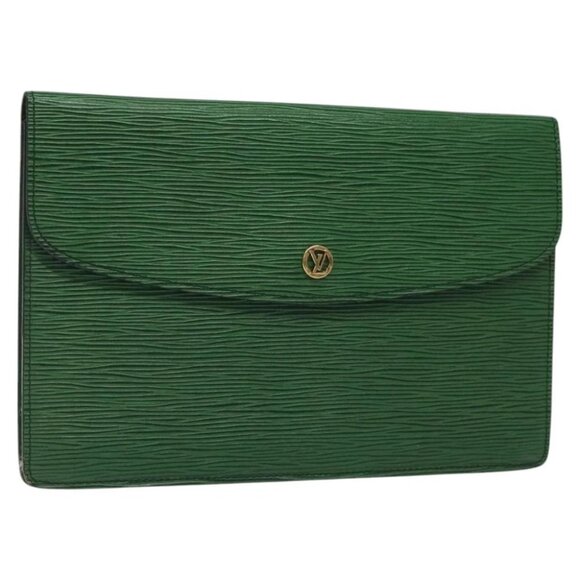 LOUIS VUITTON Epi Montaigne 27 Clutch Bag Green M52654 LV Auth 118338 - Picture 1 of 16
